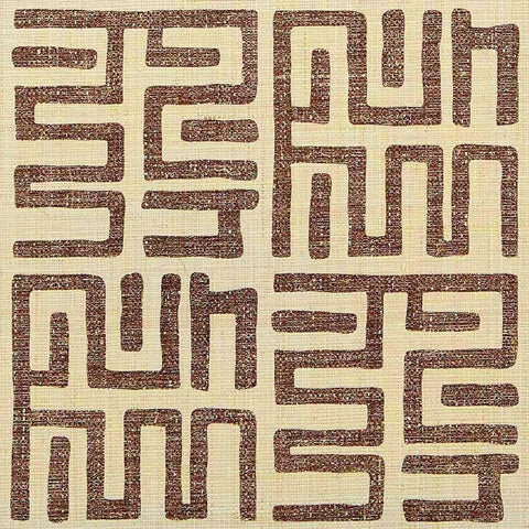 WM166401 Kuba Cloth Wallpaper Sepia on Island Malta White Island Raffia Wallcoverings