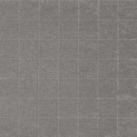 WM215001 Vinyl Savile Suiting Plaid Wallpaper White on Taupe Wallcoverings