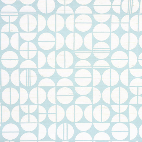 WM294901 Modern Moon Washi Wallpaper Serene Blue on Marshmallow Manila Hemp Wallcoverings