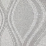WM29510201 Light gray off white silver metallic ogee diamond trellis faux fabric wallpaper