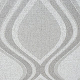 WM29510201 Light gray off white silver metallic ogee diamond trellis faux fabric wallpaper