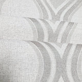WM29510201 Light gray off white silver metallic ogee diamond trellis faux fabric wallpaper