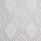 WM29510201 Light gray off white silver metallic ogee diamond trellis faux fabric wallpaper