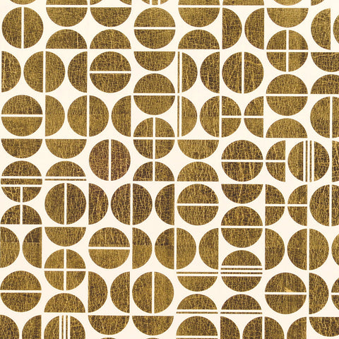 WM295501 Modern Moon Washi Wallpaper Champagne Dreams on Oro Gilded Metallic Leaf Wallcoverings