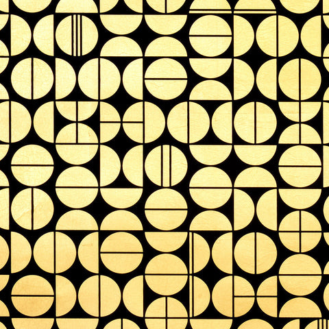 WM295601 Modern Moon Washi Wallpaper Midnight Glimmer on Oro Gilded Metallic Leaf Wallcoverings