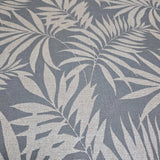 WM29650001 Gray beige distressed faux fabric Tropical palm leaves Wallpaper