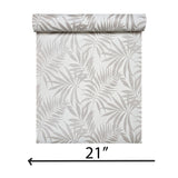 WM29650101 Ivory off white beige distressed faux fabric Tropical palm leaves Wallpaper roll
