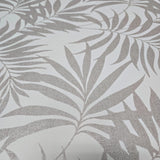 WM29650101 Ivory off white beige distressed faux fabric Tropical palm leaves Wallpaper roll
