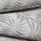 WM29650101 Ivory off white beige distressed faux fabric Tropical palm leaves Wallpaper roll
