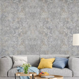 WM29860001 Faux Industrial raffia textured Concrete distressed paint rusted gray wallpaper
