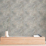 WM29860001 Faux Industrial raffia textured Concrete distressed paint rusted gray wallpaper
