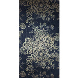 WM30657701 Silk textile fabric Wallpaper black gold metallic glam roses and peonies blossom
