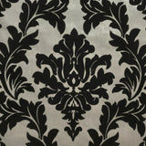 WM33580401 Flocking wallcoverings beige black Flocked Victorian damask velvet Wallpaper 3D