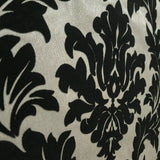 WM33580401 Flocking wallcoverings beige black Flocked Victorian damask velvet Wallpaper 3D