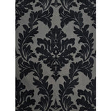 WM33580501 Flocking wallcovering taupe gray black Flocked Victorian damask velvet Wallpaper
