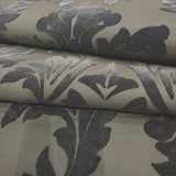 WM33580501 Flocking wallcovering taupe gray black Flocked Victorian damask velvet Wallpaper

