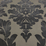 WM33580501 Flocking wallcovering taupe gray black Flocked Victorian damask velvet Wallpaper
