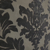WM33580501 Flocking wallcovering taupe gray black Flocked Victorian damask velvet Wallpaper

