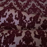 WM33582501 Flocking burgundy red Flocked Victorian damask velvet retro textured Wallpaper