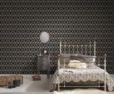 WM33582601, 335826 Flocking Black flock off white Flocked Victorian damask velvet Wallpaper 
