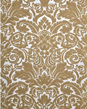  WM33583201, 335832 Flocking orange beige ivory cream Flocked Victorian damask velvet Wallpaper 3D