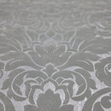 WM33583301, 335833 Flocking olive gray silver metallic Flocked Victorian damask velvet Wallpaper 3D