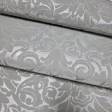 WM33583301, 335833 Flocking olive gray silver metallic Flocked Victorian damask velvet Wallpaper 3D