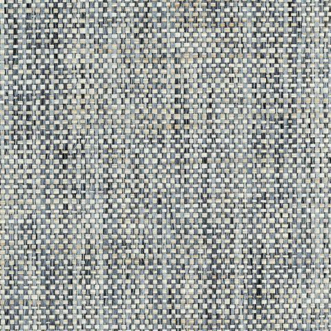 WM357801 Japanese Paper Weave Wallpaper Navy Check Wallcoverings