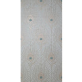 WM36971301 Peacock Feathers Mint green teal tan brass faux fabric contemporary wallpaper 3D