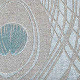 WM36971301 Peacock Feathers Mint green teal tan brass faux fabric contemporary wallpaper 3D