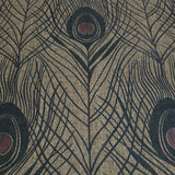WM36971801 Peacock Feather mustard gold brass bronze red faux fabric contemporary wallpaper