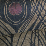 WM36971801 Peacock Feather mustard gold brass bronze red faux fabric contemporary wallpaper