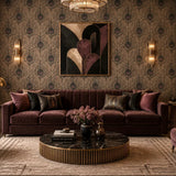 WM36971801 Peacock Feather mustard gold brass bronze red faux fabric contemporary wallpaper