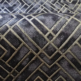 WM38828101 Geometric black gray silver gold metallic lines faux tile Textured geo wallpaper