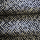 WM38828101 Geometric black gray silver gold metallic lines faux tile Textured geo wallpaper