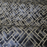 WM38828101 Geometric black gray silver gold metallic lines faux tile Textured geo wallpaper