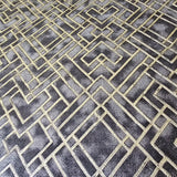 WM38828101 Geometric black gray silver gold metallic lines faux tile Textured geo wallpaper