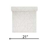 WM39118101 Geometric matte off white gold metallic lines faux plaster Textured wallpaper 3D
