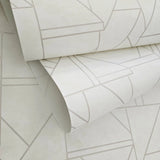 WM39118101 Geometric matte off white gold metallic lines faux plaster Textured wallpaper 3D

