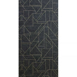 WM39118401 Geo matt dark gray black gold metallic lines faux plaster Textured wallpaper 3D