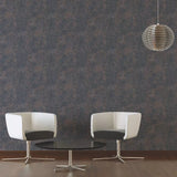 WM39177501 Dark Blue gray bronze metallic abstract lines Faux plaster Textured wallpaper 3D