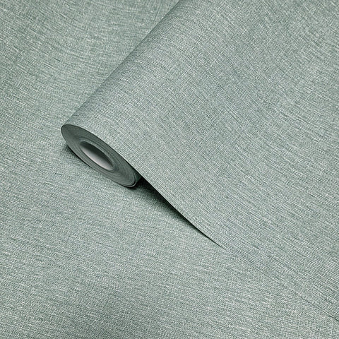 WM39651101 Contemporary Mint Sage green faux linen cloth fabric textured modern wallpaper