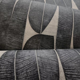 WM39658301 Geometric fossil leaf Faux fabric Textured gray tan beige cream modern wallpaper