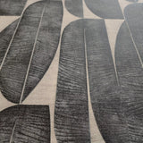 WM39658301 Geometric fossil leaf Faux fabric Textured gray tan beige cream modern wallpaper