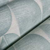 WM39658501 Geo fossil leaf Faux fabric Textured light teal green beige modern wallpaper 3D