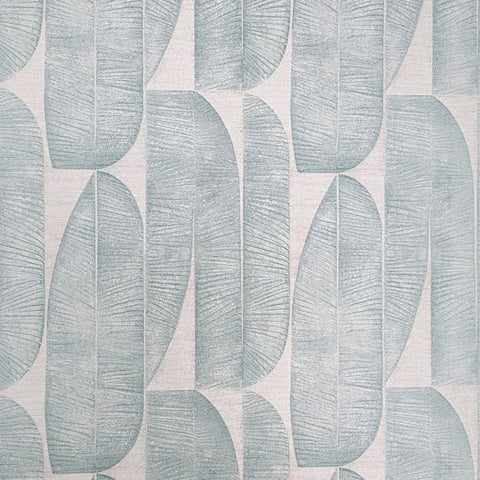 WM39658501 Geo fossil leaf Faux fabric Textured light teal green beige modern wallpaper 3D