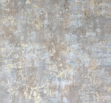 WM39670101 Faux Concrete textured distressed paint Blue gray brown gold metallic wallpaper