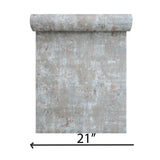 WM39670201 Faux Concrete textured distressed paint olive gray copper metallic wallpaper 3D
