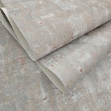 WM39670201 Faux Concrete textured distressed paint olive gray copper metallic wallpaper 3D
