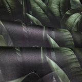 WM41623701 Tropical wallcoverings botanic plant banana leaves black green modern wallpaper